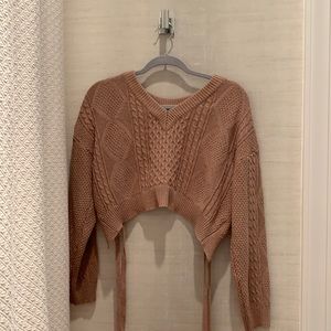 cropped sweater that ties in back